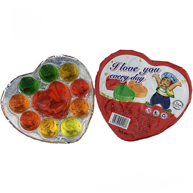 果冻迷混装口味布丁心形玫瑰办公室休闲零食学生食品网红创意糖果