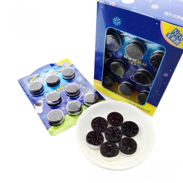 硬糖曲奇造型糖果巧克力牛奶口味创意趣味小零食网红休闲食品零食